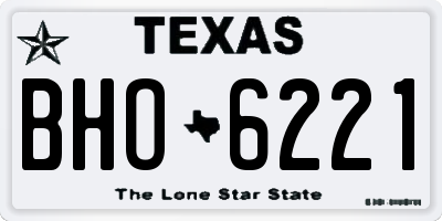 TX license plate BHO6221