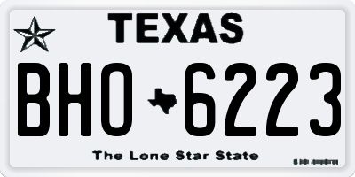 TX license plate BHO6223
