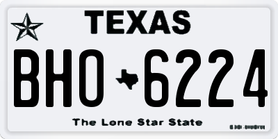 TX license plate BHO6224