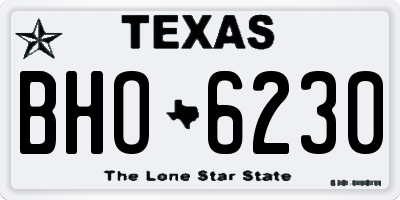 TX license plate BHO6230