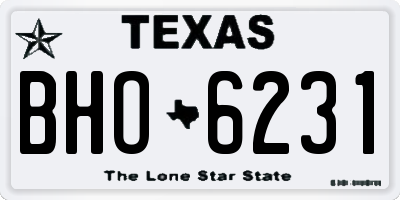 TX license plate BHO6231