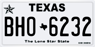 TX license plate BHO6232