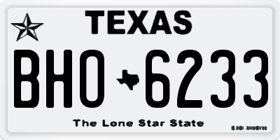 TX license plate BHO6233