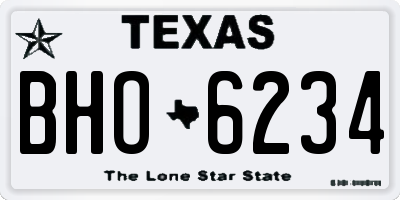 TX license plate BHO6234