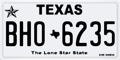 TX license plate BHO6235