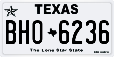 TX license plate BHO6236