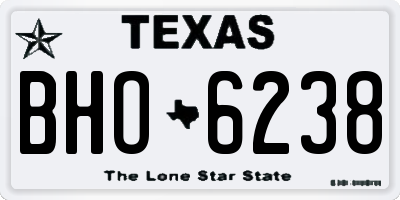 TX license plate BHO6238