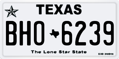 TX license plate BHO6239