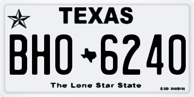 TX license plate BHO6240