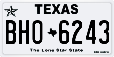 TX license plate BHO6243