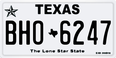 TX license plate BHO6247