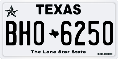 TX license plate BHO6250