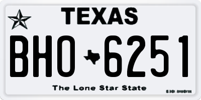 TX license plate BHO6251