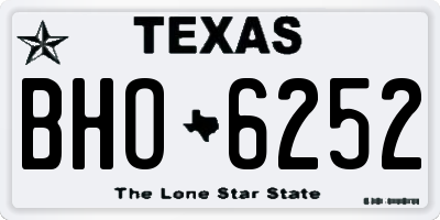 TX license plate BHO6252