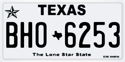 TX license plate BHO6253