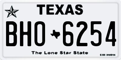 TX license plate BHO6254