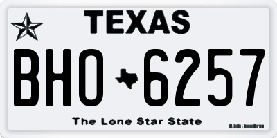 TX license plate BHO6257