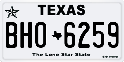 TX license plate BHO6259