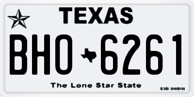 TX license plate BHO6261