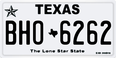 TX license plate BHO6262