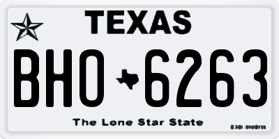 TX license plate BHO6263