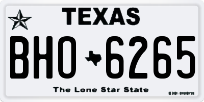 TX license plate BHO6265