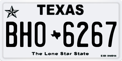 TX license plate BHO6267