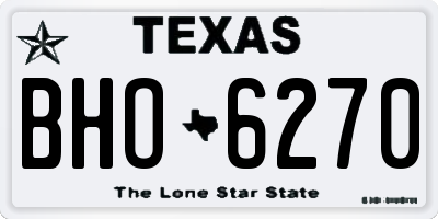TX license plate BHO6270