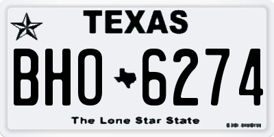 TX license plate BHO6274