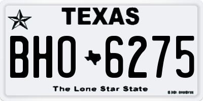 TX license plate BHO6275