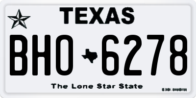 TX license plate BHO6278
