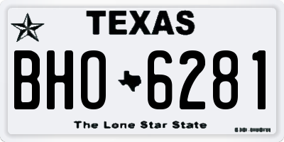 TX license plate BHO6281