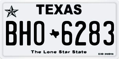 TX license plate BHO6283