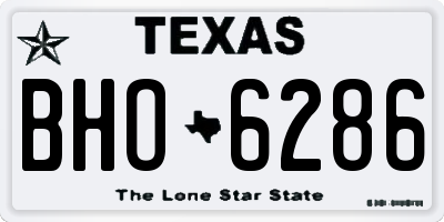 TX license plate BHO6286