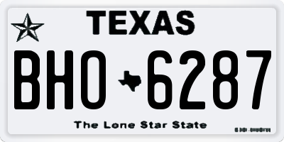 TX license plate BHO6287