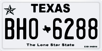 TX license plate BHO6288
