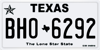 TX license plate BHO6292