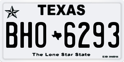 TX license plate BHO6293