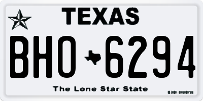 TX license plate BHO6294