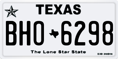 TX license plate BHO6298