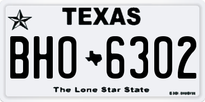 TX license plate BHO6302