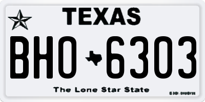 TX license plate BHO6303