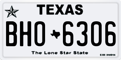 TX license plate BHO6306