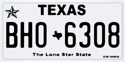 TX license plate BHO6308