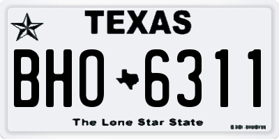 TX license plate BHO6311