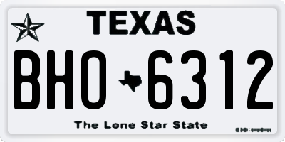 TX license plate BHO6312