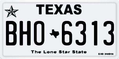 TX license plate BHO6313