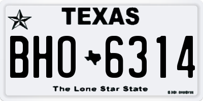 TX license plate BHO6314
