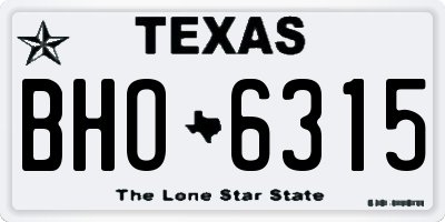 TX license plate BHO6315