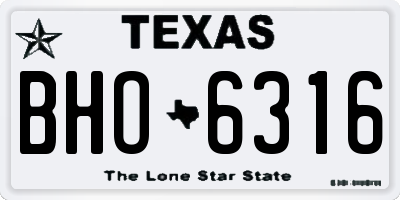 TX license plate BHO6316